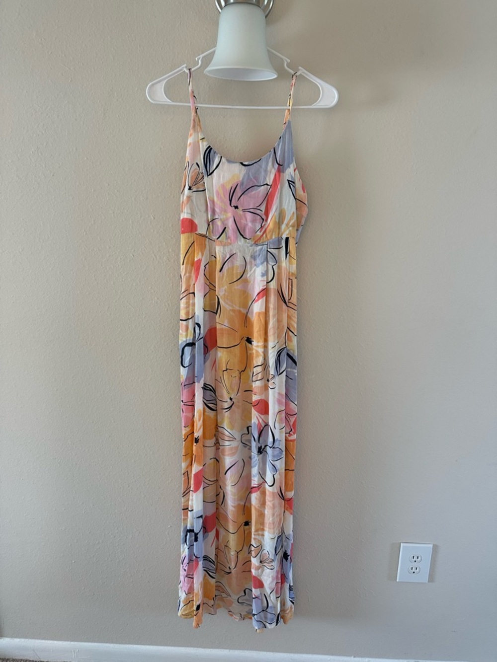 Rip Curl Pastel Floral Maxi Dress in Peach, Pink and Cream